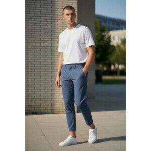 NWT MIZZEN + MAIN JOGGER MENS 32X28 BLUE HELMSMAN SLIM CHINO PERFORMANCE PANTS